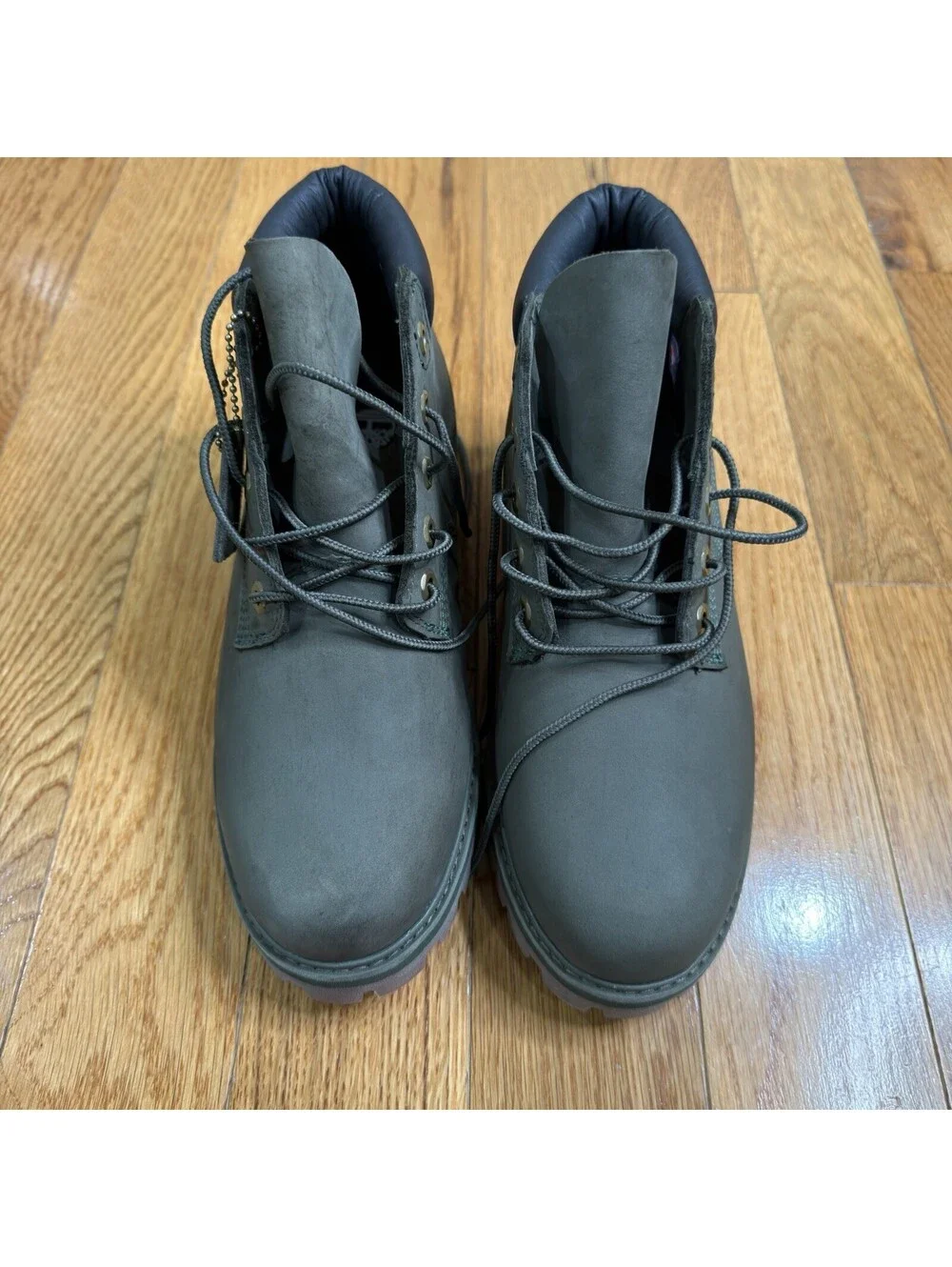 Size 8 US Men’s Timberland ReBOTL Waterproof 6” Boots Gray Nubuck  Green